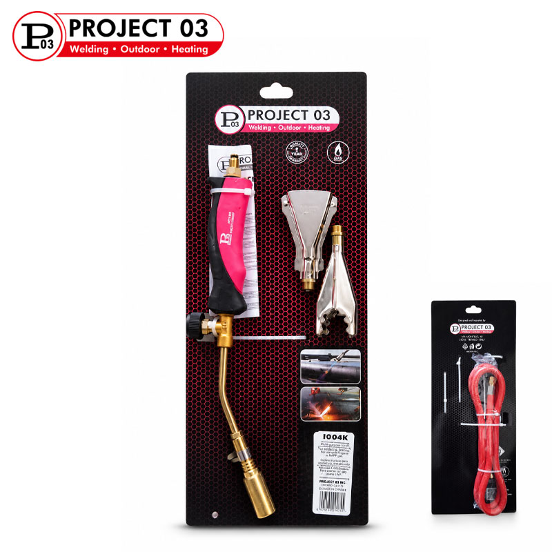 CHALUMEAUX A GAZ I 004 3 BEC 20/22/40MM AVEC FLEXIBLE PROJECT ITALY