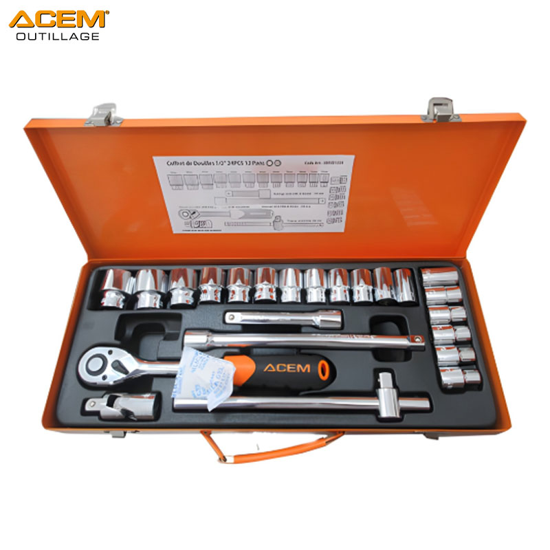 COFFRET CLE DOUIL 1/2 12 PANTS 10-32 24PCS ACEM EXTRA