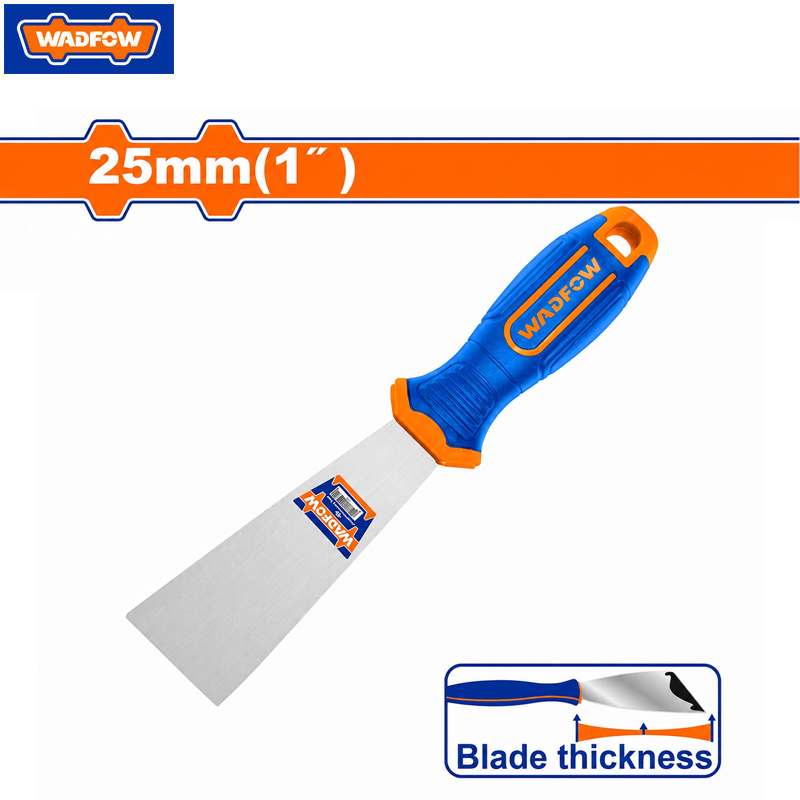 COUTEAU MASTIC FLEXIBLE MANCHE PLASTIQUE EN INOX 25MM WADFOW