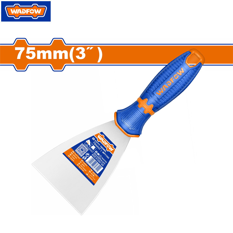 COUTEAU MASTIC FLEXIBLE MANCHE PLASTIQUE EN INOX 75MM WADFOW