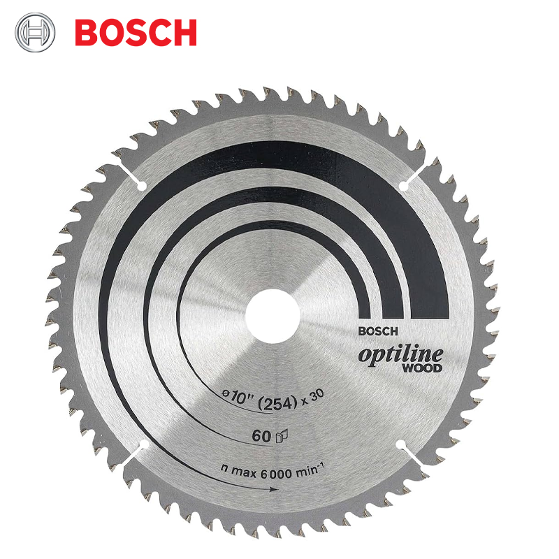 DISQUE CIRCULAIRE CARBURE BOIS 254X2.5X30 Z60 OPTILINE BOSCH