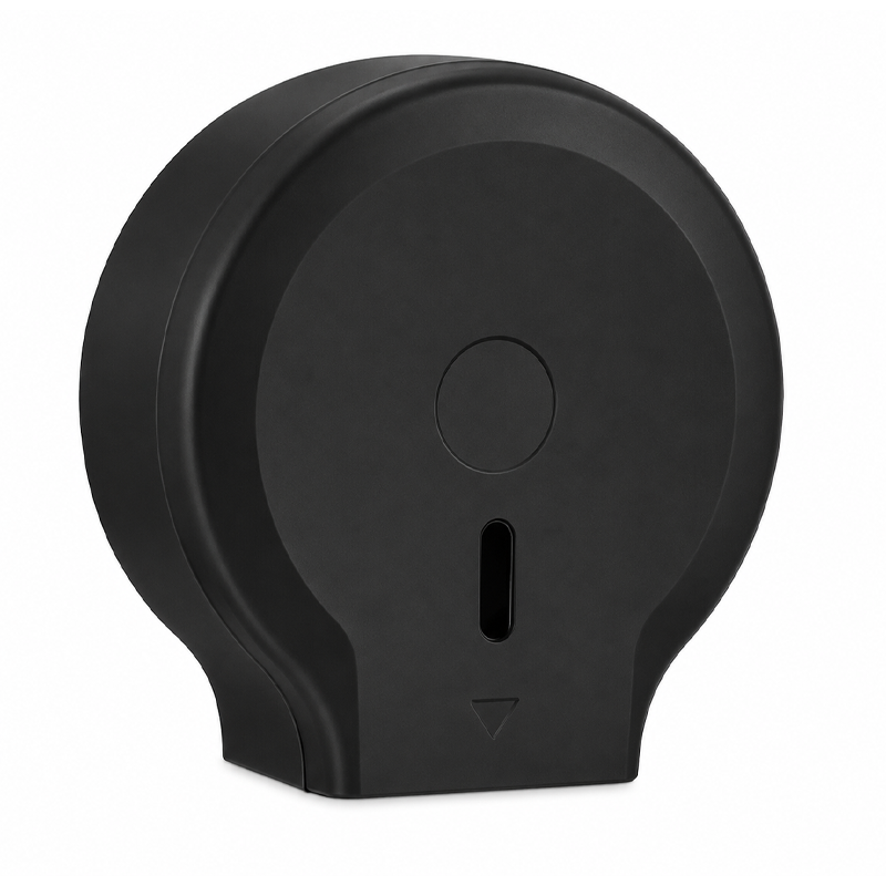 DISTRIBUTEUR PAPIER HYGIENIQUE ROND EN PLASTIQUE NOIR G.Z
