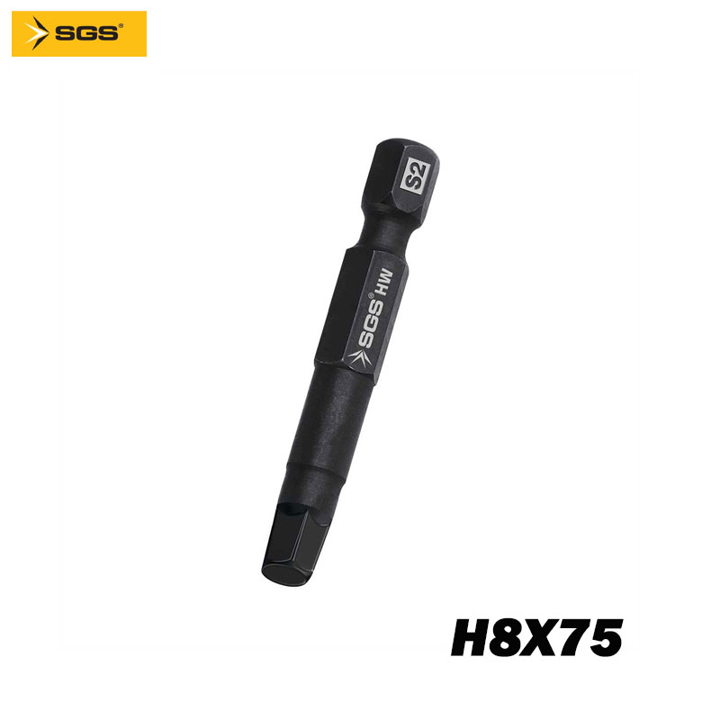 EMBOUT TOURNEVIS MALE IMPACT S2 HEX H 8X75 SGS