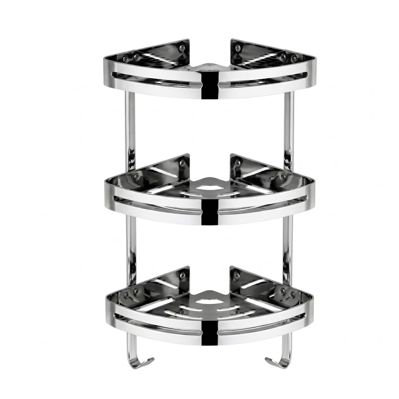 ETAGERE DE COIN DE SALLE DE BAIN TRIPLE EN INOX G.Z