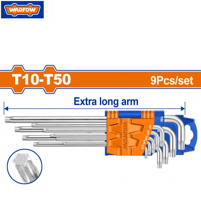 JEUX CLE MALE TORX EXTRA LONG T10-T40 09PCS WADFOW