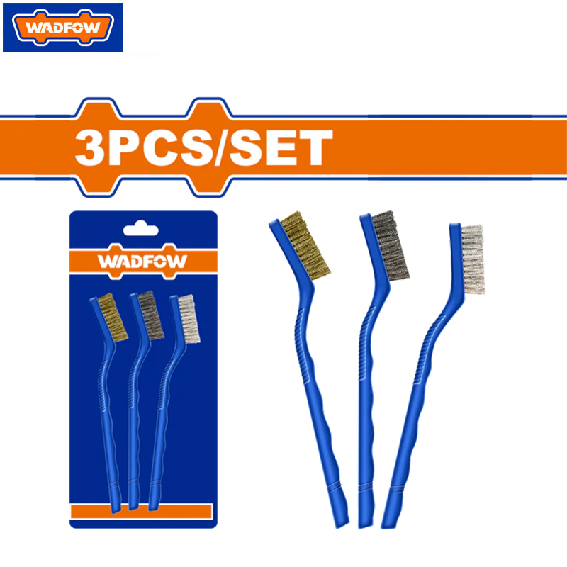 JEUX DE 3 BROSSE MANCHE PLASTIQUE EN NYLON/ACIER/INOX 180MM WADFOW