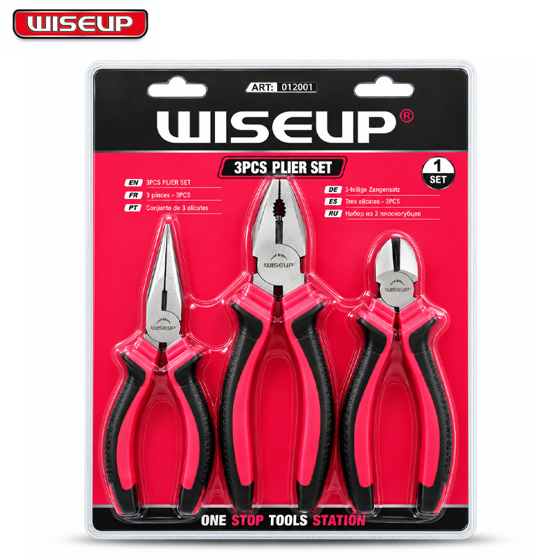 JEUX DE 3 PINCE COUPANTE & UNIVERSELLE & BEC 1/2 ROND CR-V WISEUP