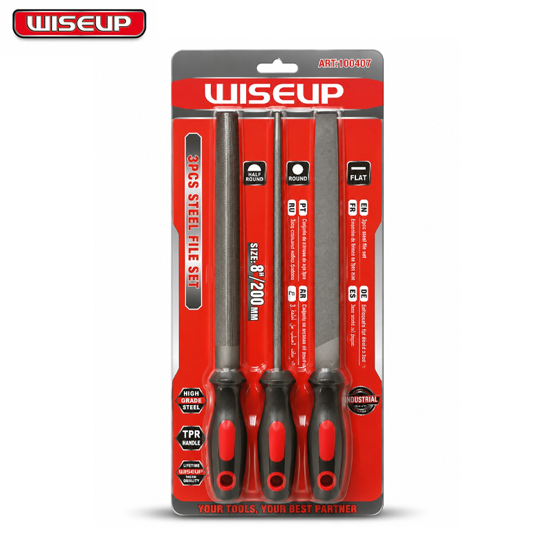 JEUX DE LIME 3PCS PLAT/ROND/DEMI ROND 8"-200MM WISEUP