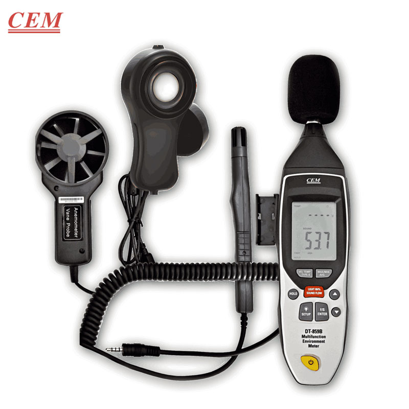MESUREUR D'ENVIRONNEMENT 5EN1 SONOMETRE LUXMETRE HYGRO ANEMOMETRE THERMOMETRE CEM