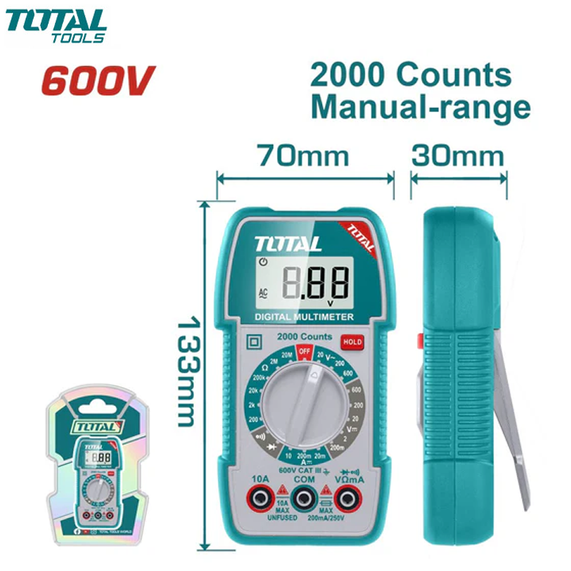 MULTIMETRE DIGITAL 600V CAT III TOTAL