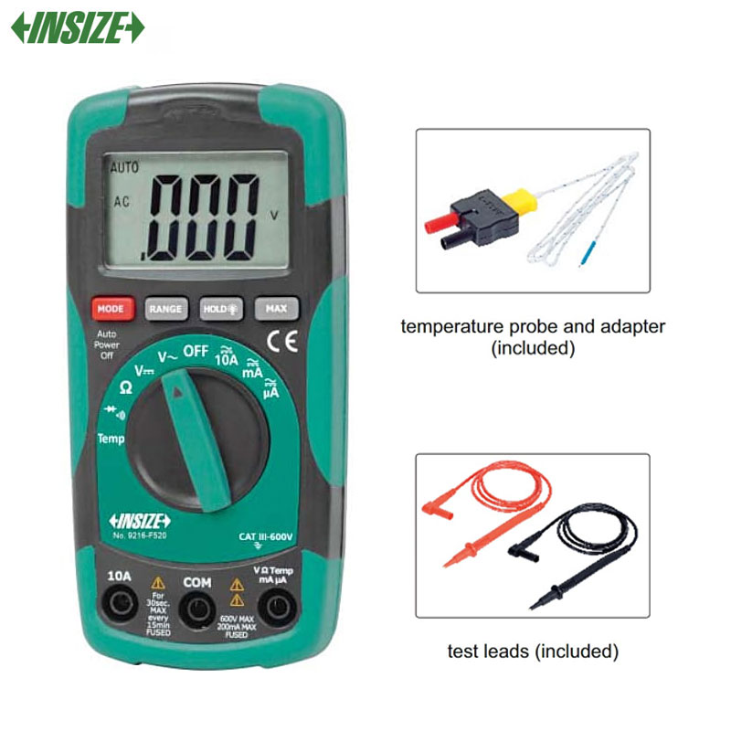MULTIMETRE DIGITAL CAT III 600V 9216-F520 INSIZE