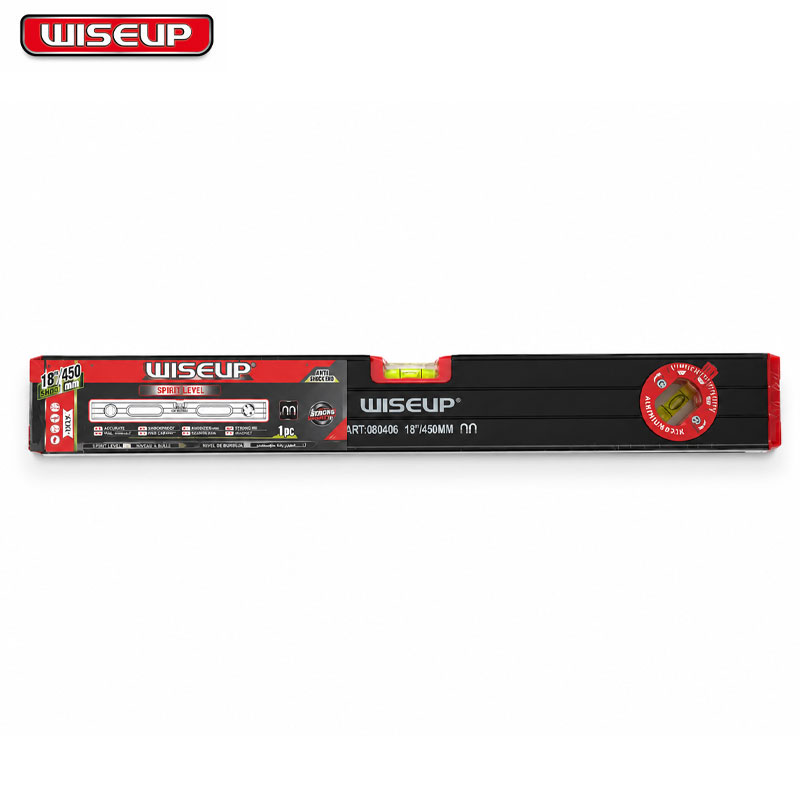 NIVEAU D'EAU RECT EN ALUM 45°/90°/180° 450MM WISEUP