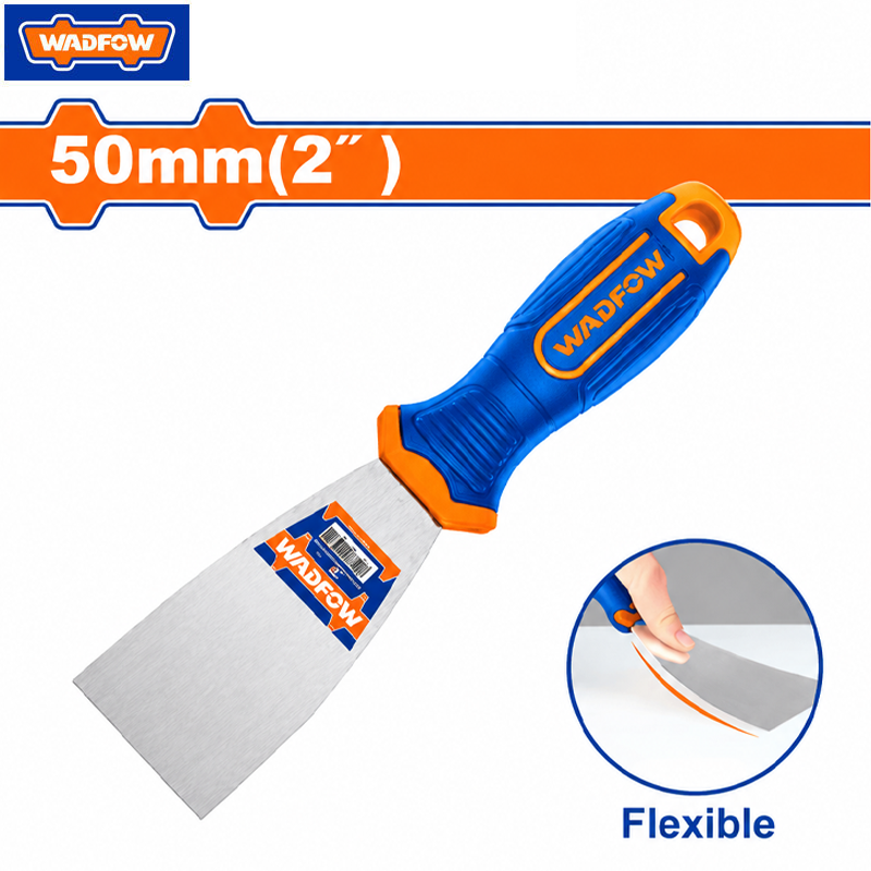 COUTEAU MASTIC FLEXIBLE MANCHE PLASTIQUE EN INOX 50MM WADFOW