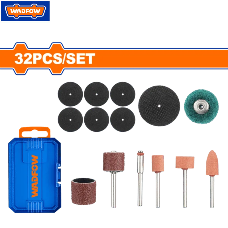 COFFRET ACCESSOIRES MULTI-FONCTION POUR MEULE DROITE 32PCS WADFOW