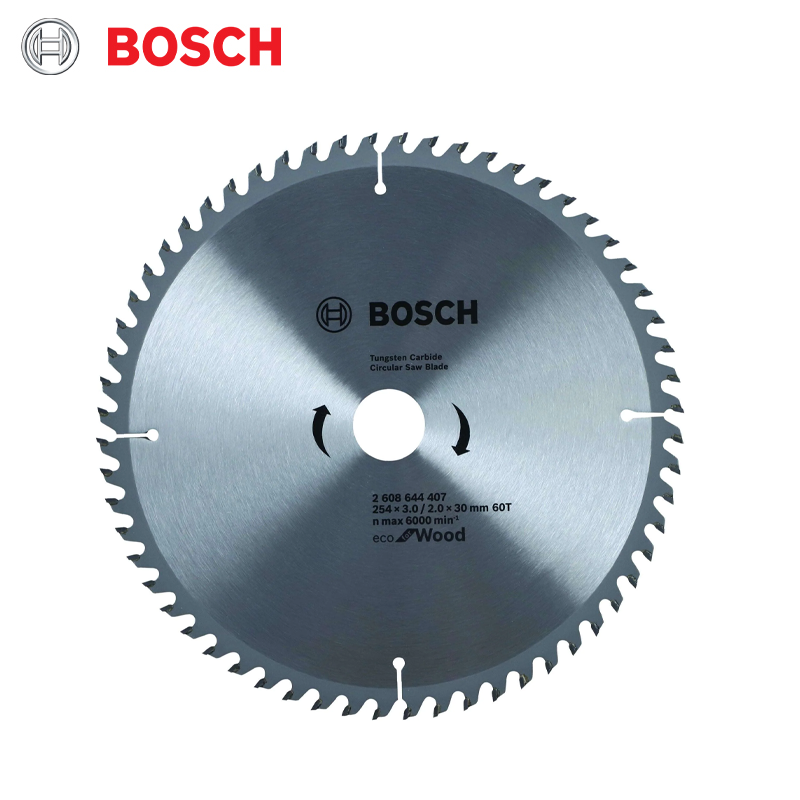 DISQUE CIRCULAIRE CARBURE POUR BOIS 254X3.0/2.0X30 Z 60 ECO FOR WOOD BOSCH