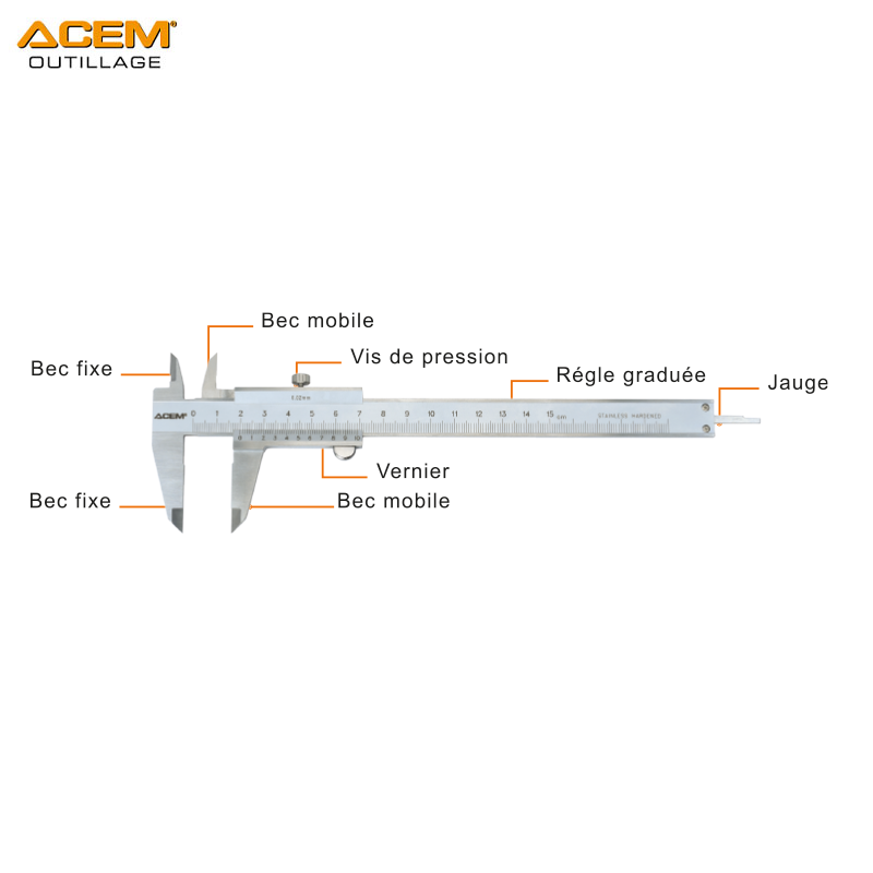 PIED A COULISSE UNIVERSEL P152-150MM ACEM