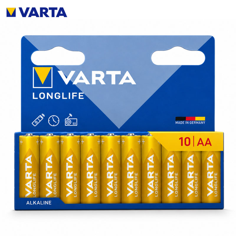 PILLE ROND ALKALINE LONG LIFE AA LR06 1.5V 10PCS VARTA