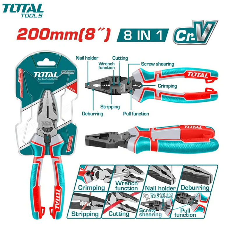 PINCE MULTI-FONCTION 8 EN 1 200MM CR-V TOTAL