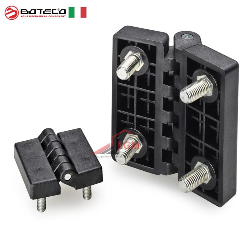 CHARNIERE PLASTIQUE PLAT NOIR AVEC PIVOT FILETÉ BOTECO