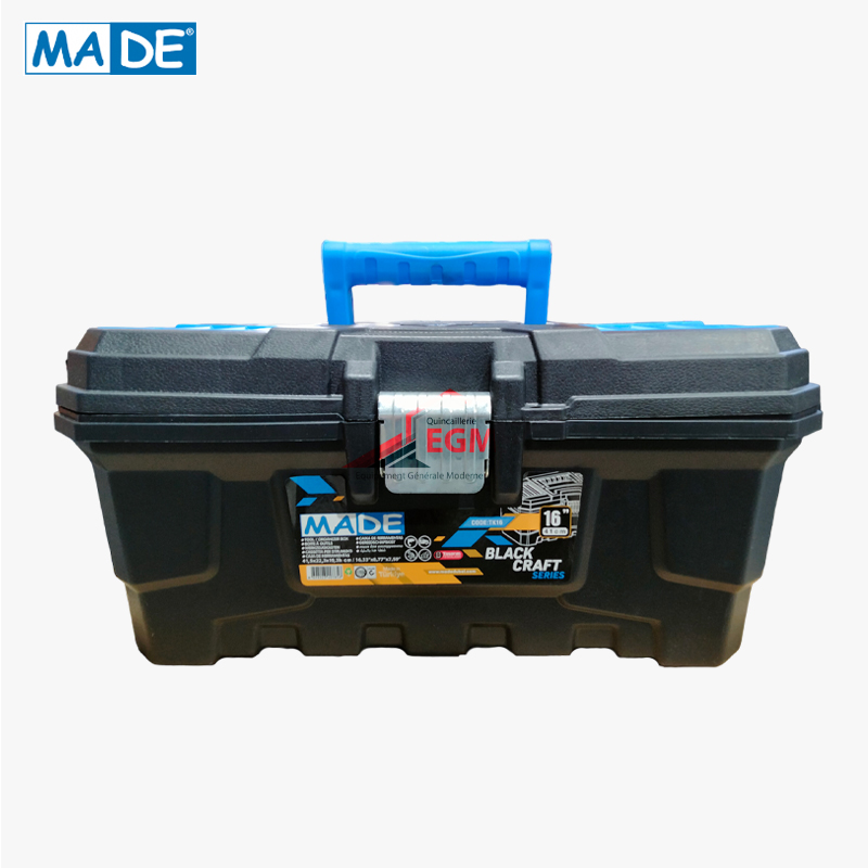 BTE A OUTIL PLASTIQUE 16" NOIR & BLEU MADE