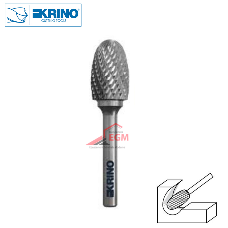 FRAISE ROTATIVE CARBURE HM4 FORME GOUTE KRINO
