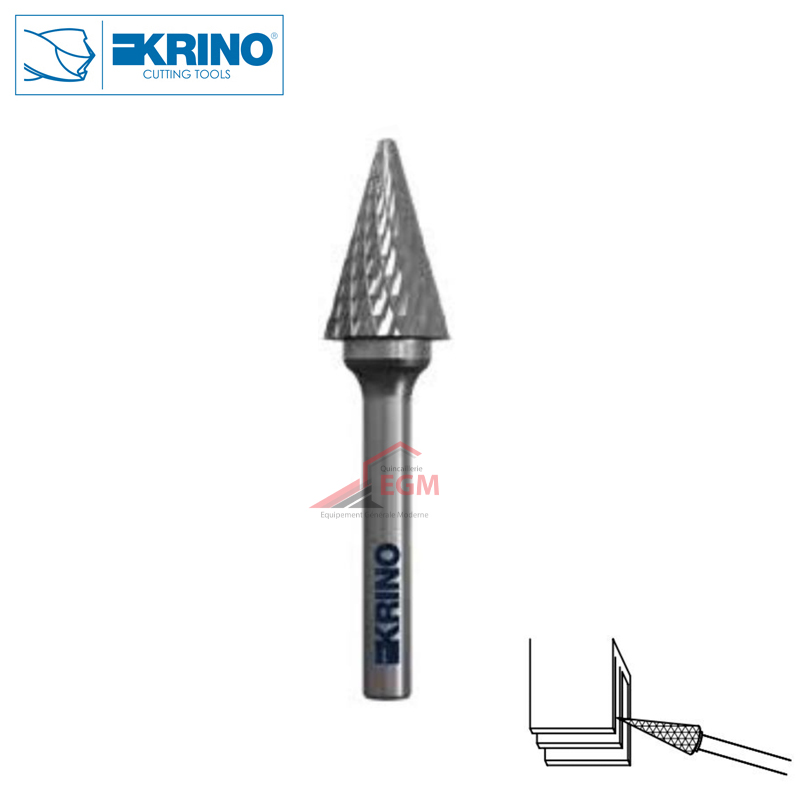 FRAISE ROTAT CARBURE HM4 FORME POINTE KRINO