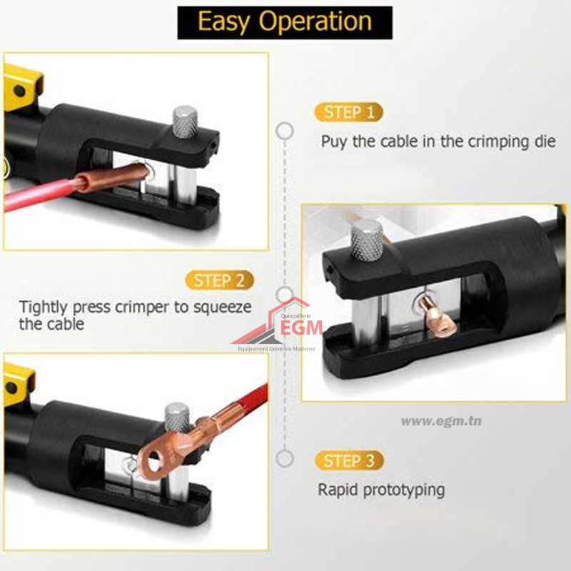 YOK-70 Pince Sertir Hydraulique 10T Teeno Outil Sertissage Câbles YOK-70 Pince Sertir Hydraulique 10T Teeno Outil Sertissage Câbles