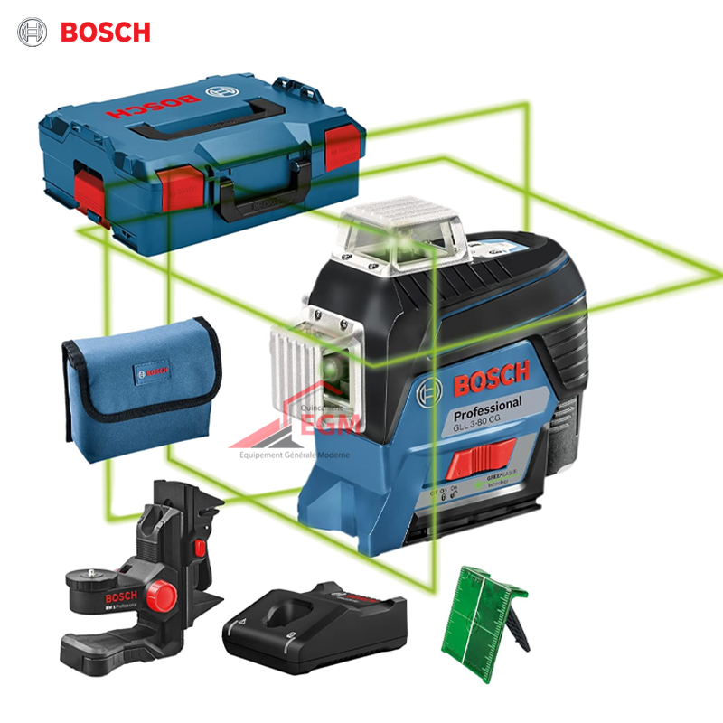NIVEAU LASER VERT 3 LIGNE CHARGABLE 12V IP54 GLL 3-80CG BOSCH