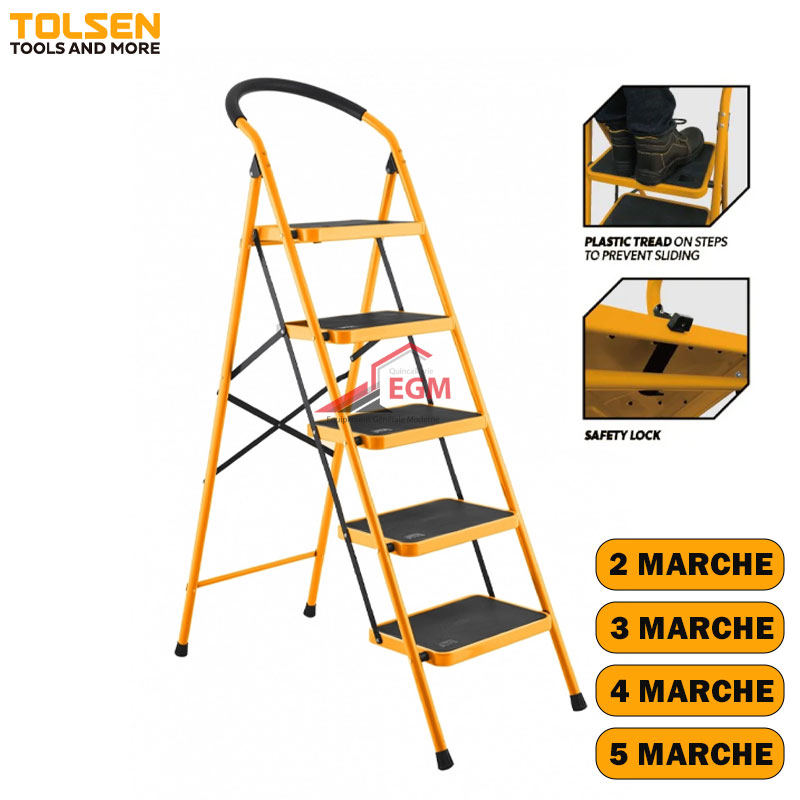 ESCABEAU DE MONTAGE EN ACIER 2/3/4/5 MARCHE TOLSEN