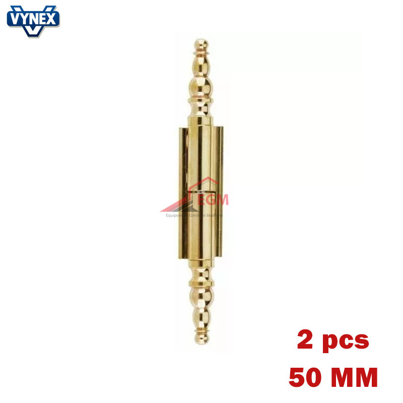 PAUMELLE UNIVERSELLE DE STYLE DECORATIVE 50MM LAITON POLI 2PCS VYNEX