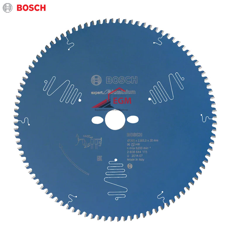 DISQUE CIRCUL CARBURE ALUMINUM 305X2.8/2.0X30 Z 96 EXPERT BOSCH