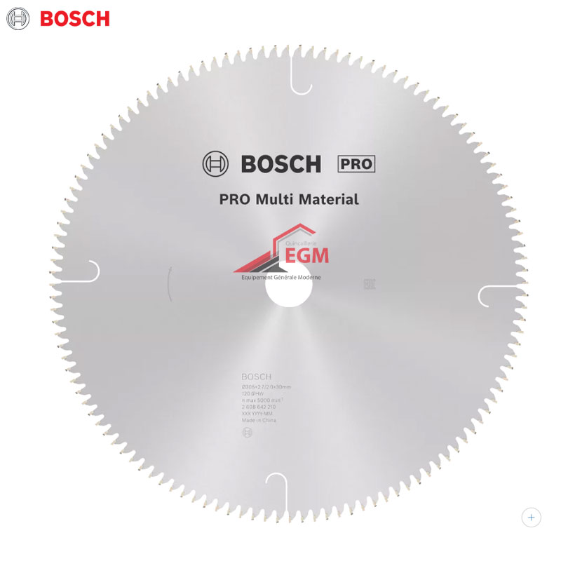 DISQUE CIRCUL CARBURE POUR ALUMINUM 305X2.7X30 Z120 MULTI MATERIAL BOSCH