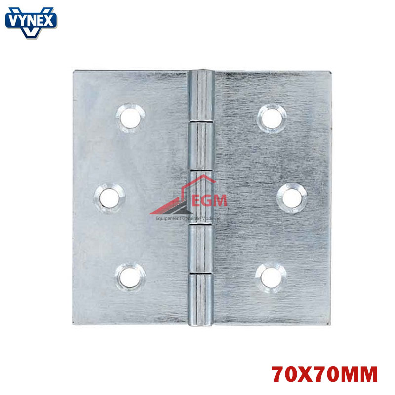 CHARNIERE FIXE EN ACIER ZINGUE 70X70MM 1PCS VYNEX