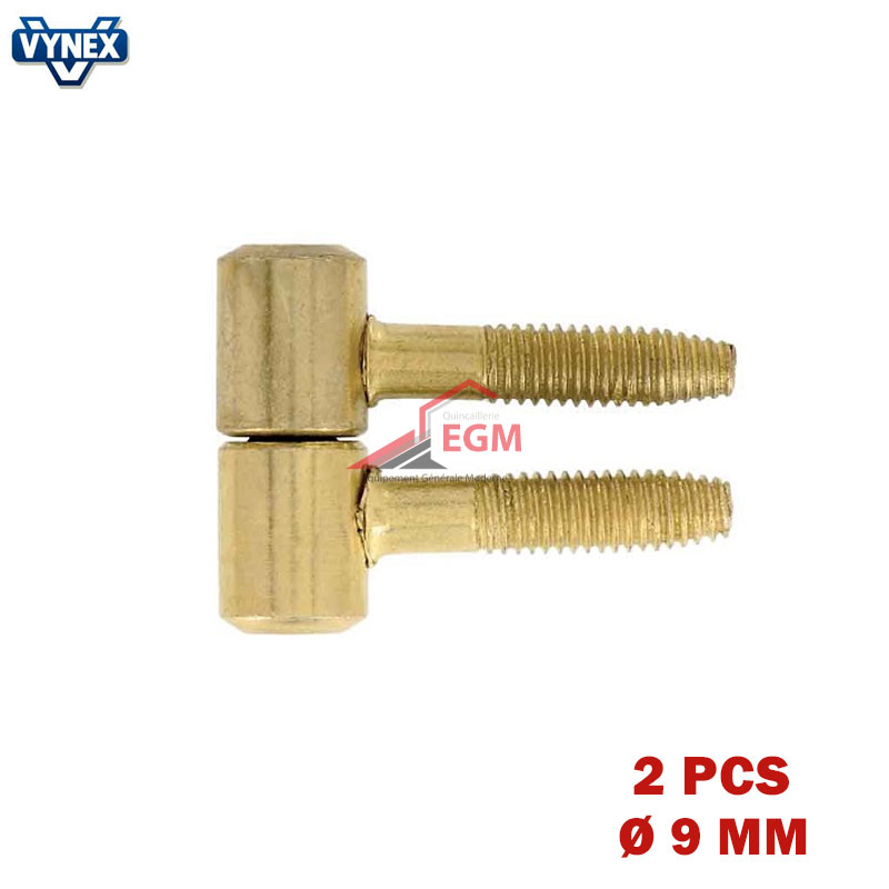 CHARNIERE A FICHE A VISSER D 9 EN ACIER LAITONNE 2PCS VYNEX