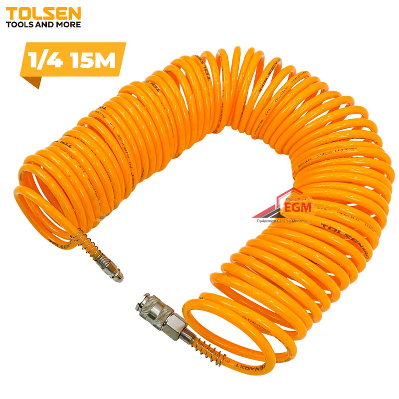 FLEXIBLE SPIRAL D6X8MM LONG 15.0 METRE AVEC RACCORD TOLSEN