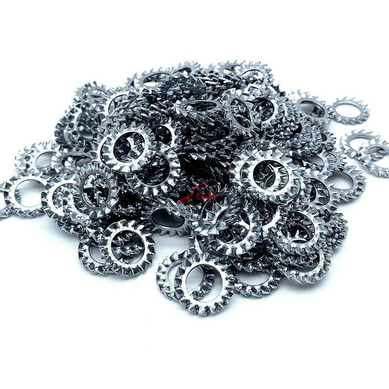 RONDELLE EVENTAIL A DENTURE EXTERIEUR EN ACIER ZINGUE DIN 6798A ( PACK DE 100 PCS )