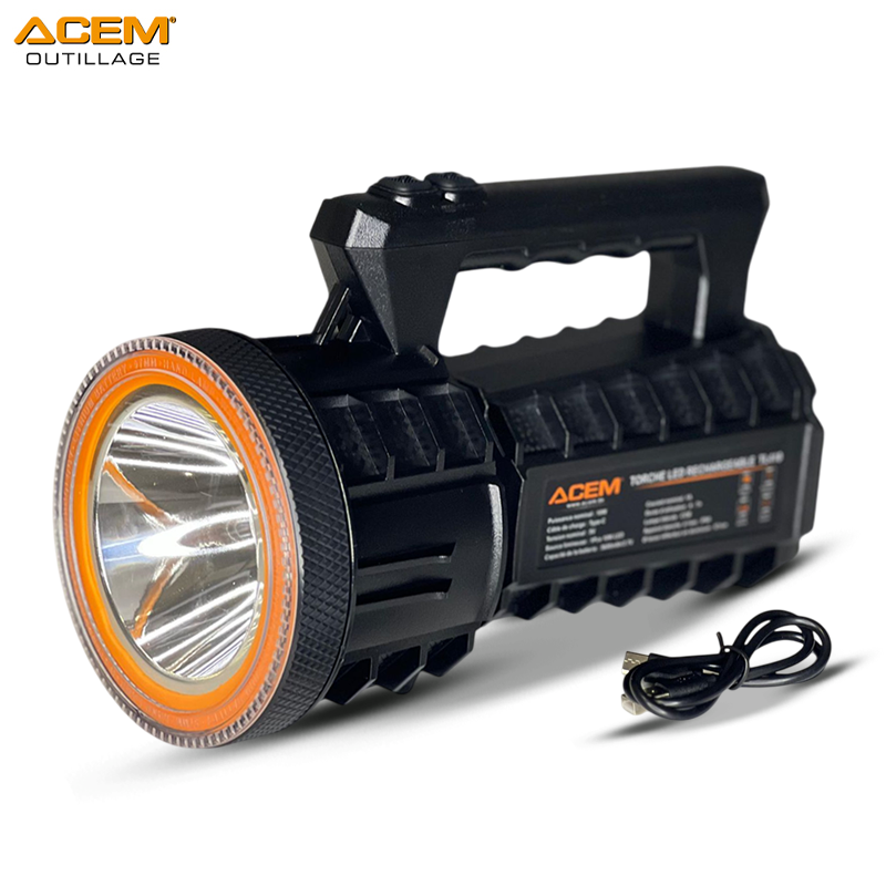 TORCHE RECHARGEABLE + COB CABLE TYPE C LED 10W ACEM