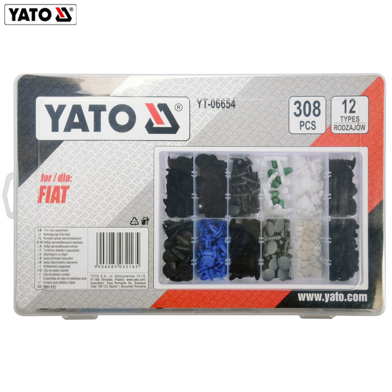 BOITE CLIPS DE FIXATION INTERIEUR POUR VOITURE FIAT 308 PCS YATO