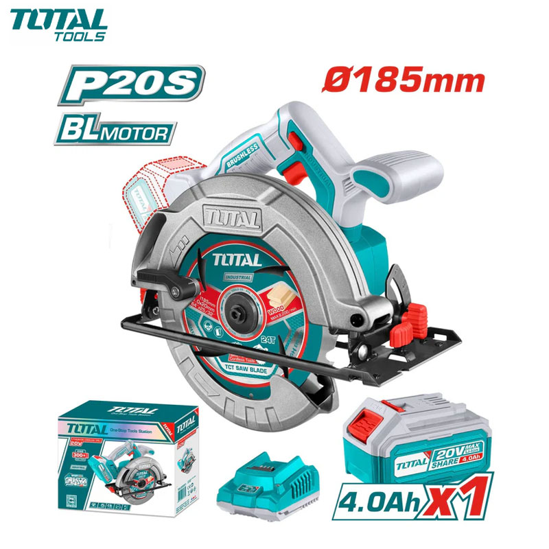 SCIE CIRCULAIRE A MAIN CHARG 20V 185MM AVEC CHARGEUR & 1 BATTERIE 4.0AH TOTAL