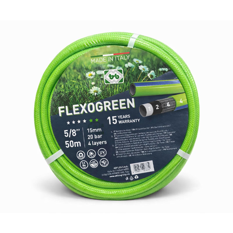 TUYAU ARROSAGE-15MM-5/8" VERT PISTACHE 50 METRE FLEXOGREEN ADFLEX ITALY